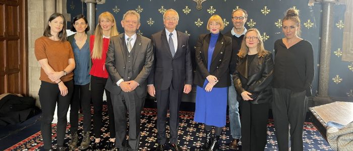 EU Ambassador to the UK Pedro Serrano meeting with members of staff at the University of Glasgow