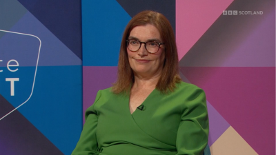 A photo of Nicola McEwen on BBC Debate Night