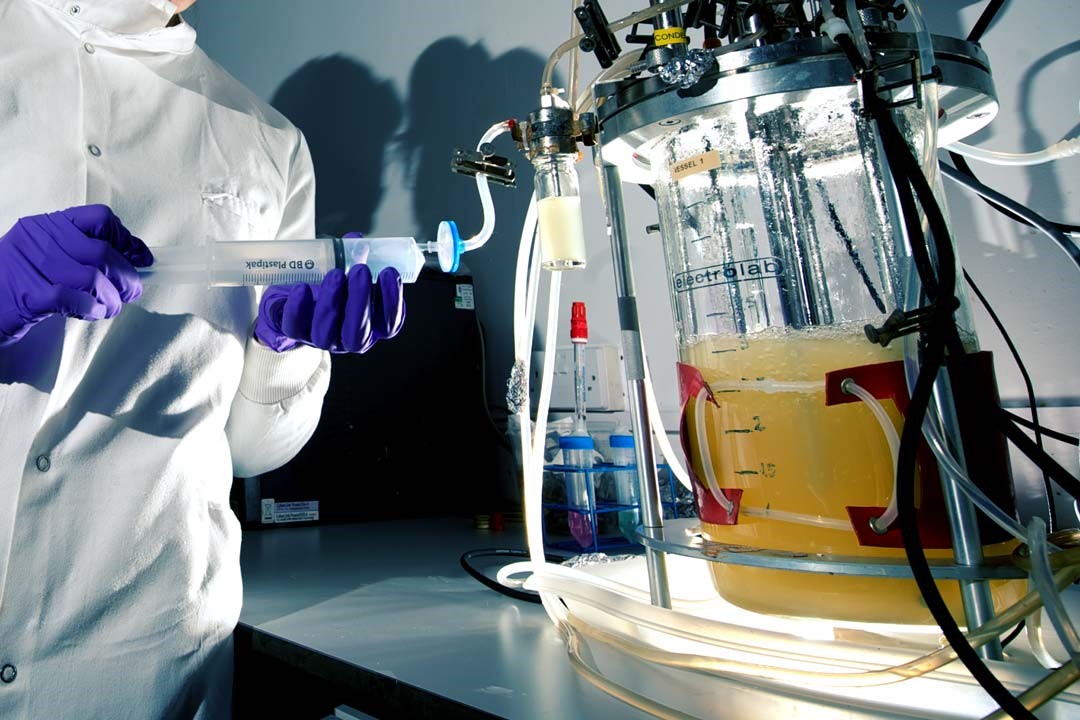 Picture of hands on a beaker