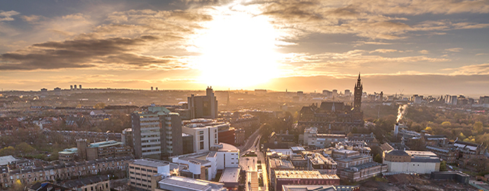 West End of Glasgow with the university taken from above