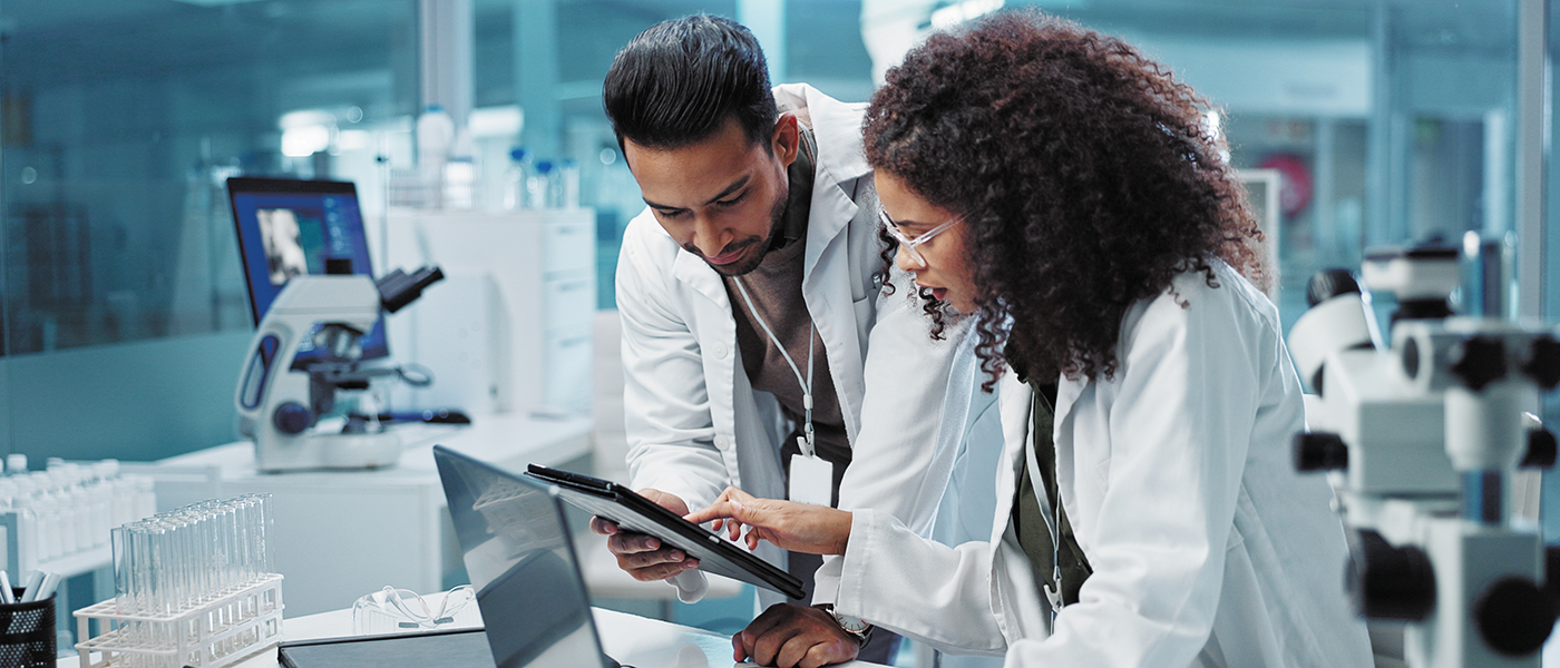 Researchers in laboratory