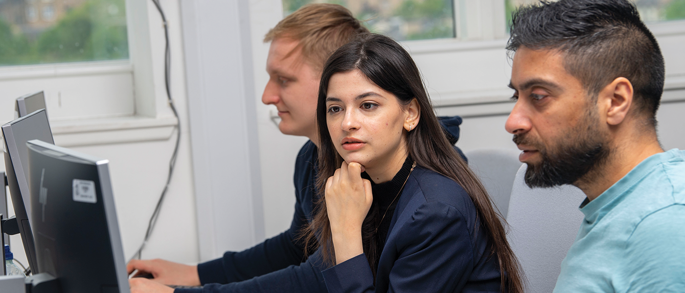 students at workstation