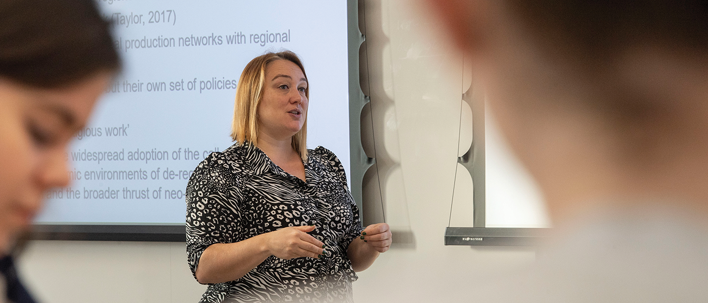 Lecturer in classroom