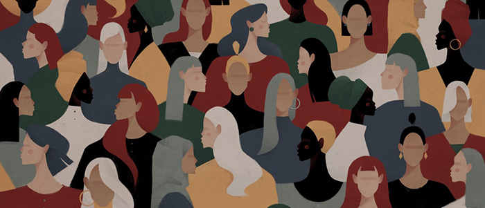 Graphic of blended group of people
