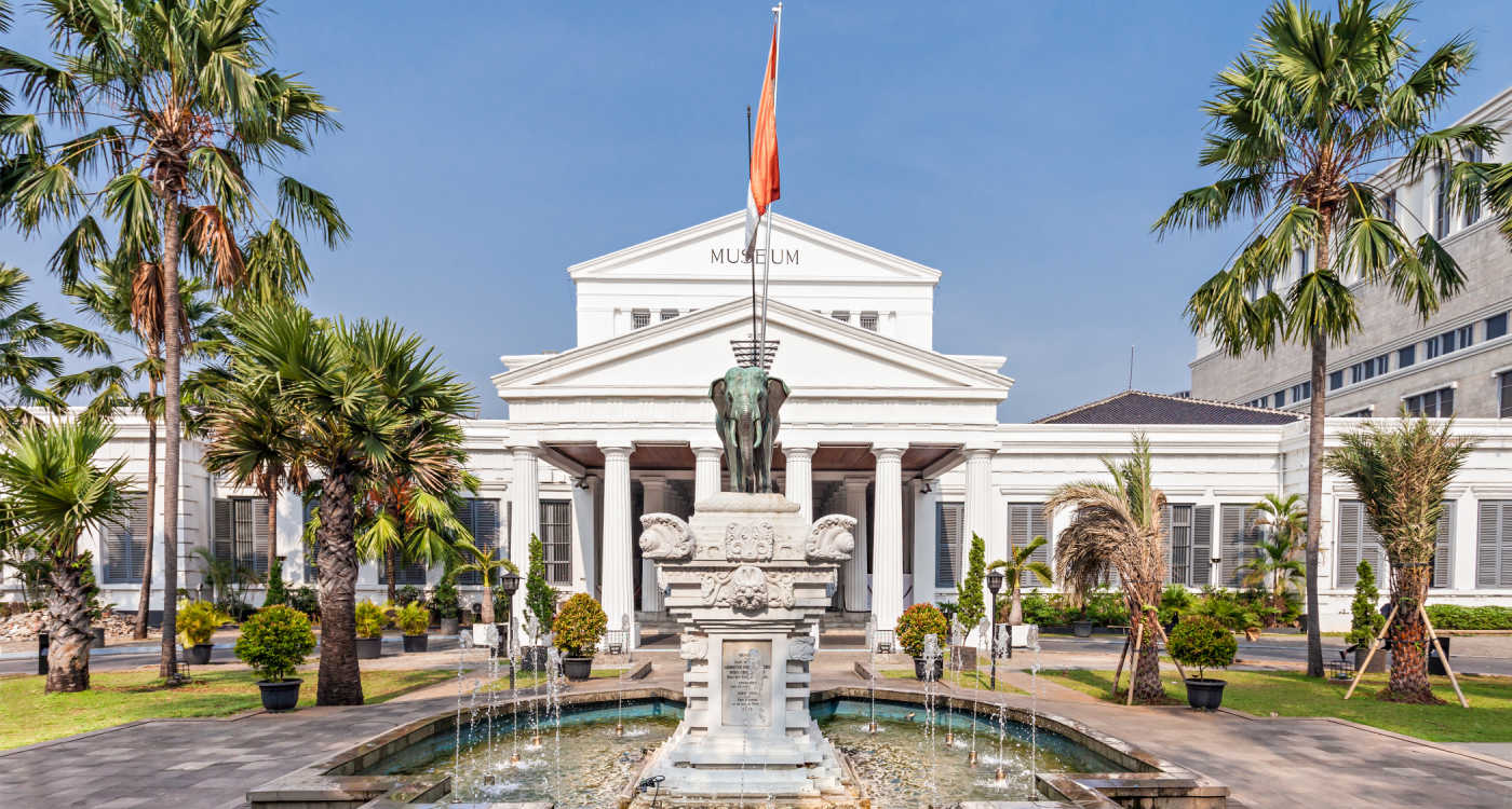 The front view of the National Museum of Indonesia
