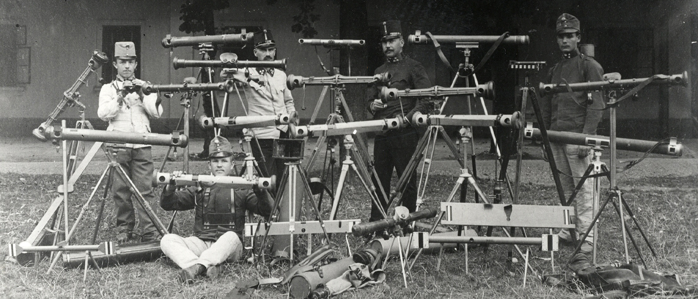 A collection of Barr & Stroud rangefinders