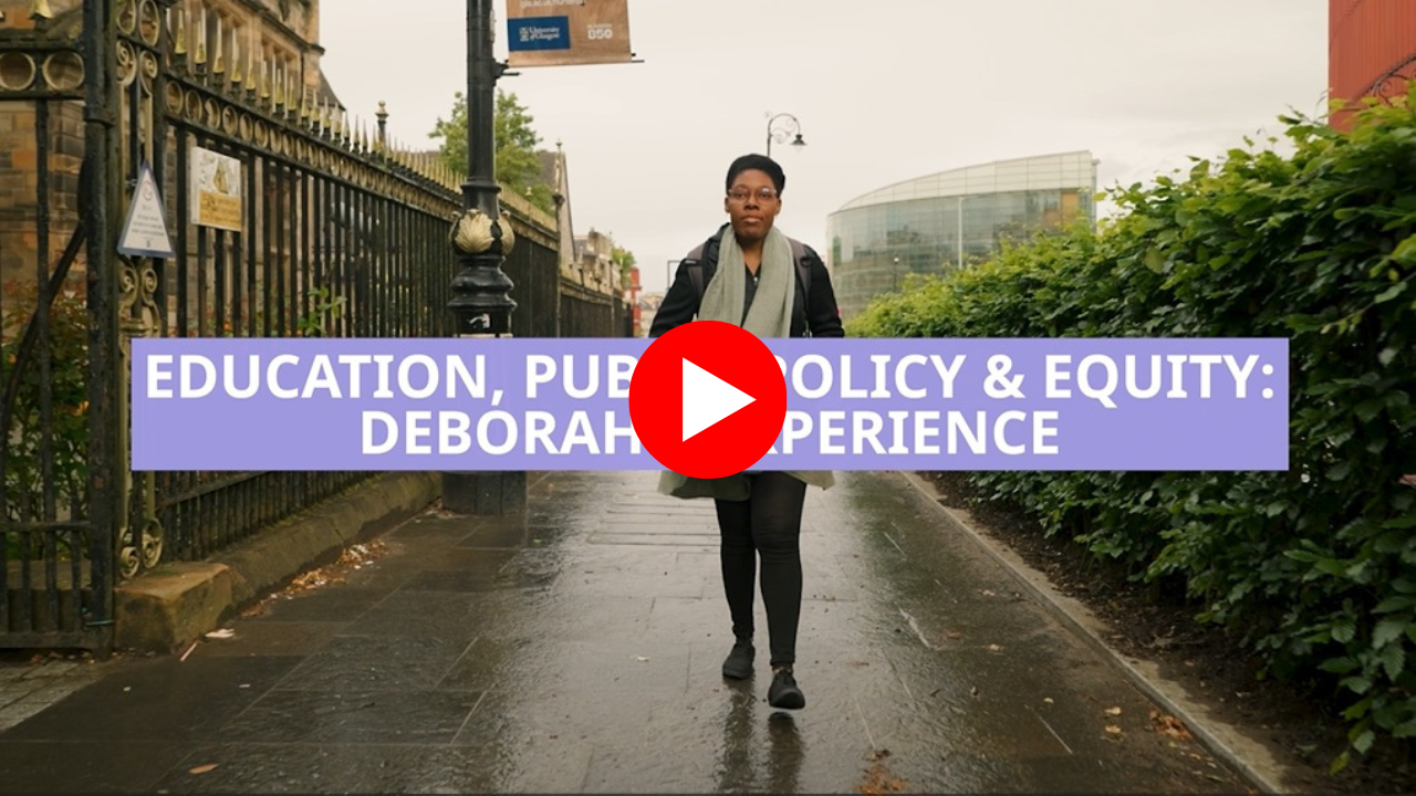 student walking across Professors Square