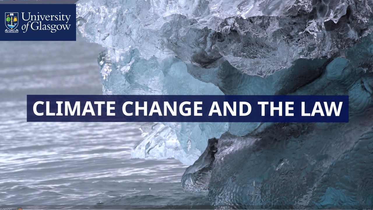 Thumbnail that reads 'Climate Change and the Law'