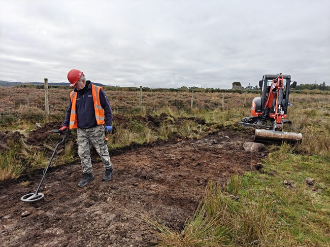 Metal detecting was one of three different, but complementary, techniques used to investigate the area. Photo Credit National Trust for Scotland Metal detecting was one of three different, but complementary, techniques used to investigate the area. 650 Photo Credit National Trust for Scotland
