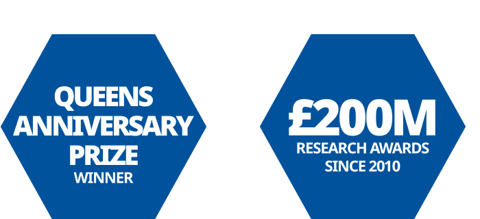 Queen's Anniversary Prize winner, £200m research awards since 2010