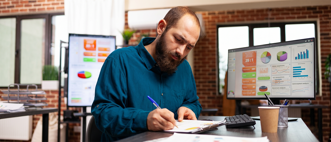 student at work