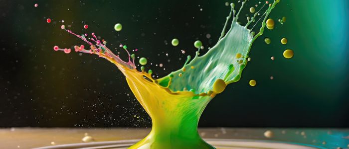 splash of green and yellow paint
