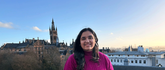 Ashi in front of the University of Glasgow