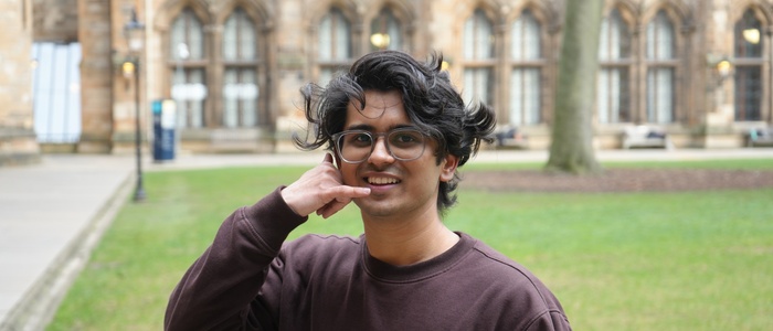Student caller on campus