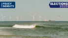 Wind turbines in the North Sea, text reads Policy Insights and Elections 2026