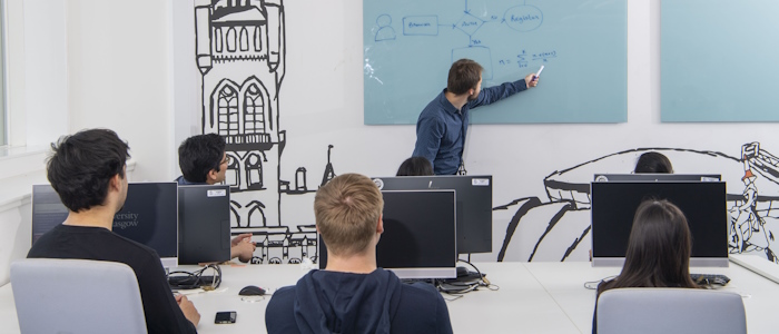 Students at PC's during a tutorial