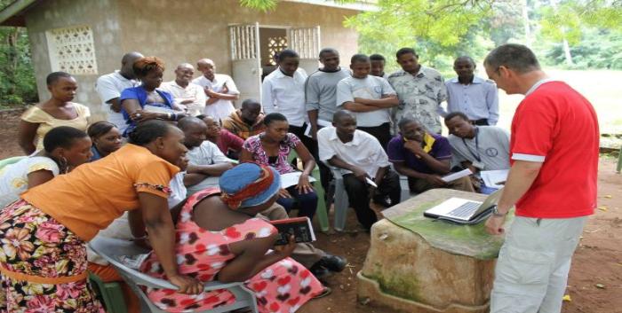 paul garside in classroom in malawi