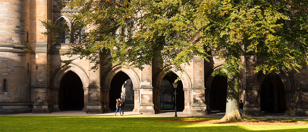 The University's cloisters on a sunny day