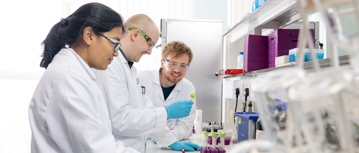 students in a chemistry lab