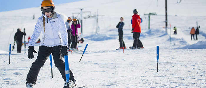 Someone skiing on the Cairngorms