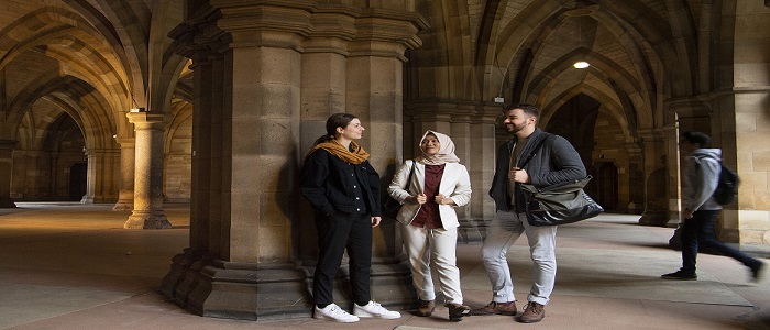 Photo of students in the cloisters