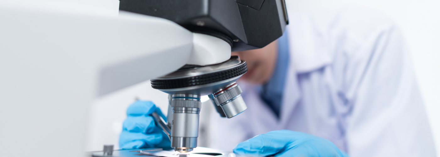 scientist and microscope