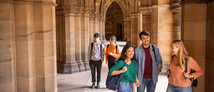 Students in cloisters
