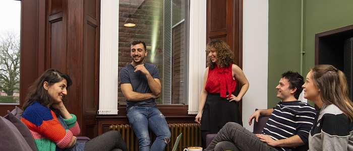 Students sitting together in Cafe Rutherford