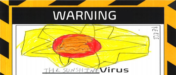 childs drawing of sunshine virus