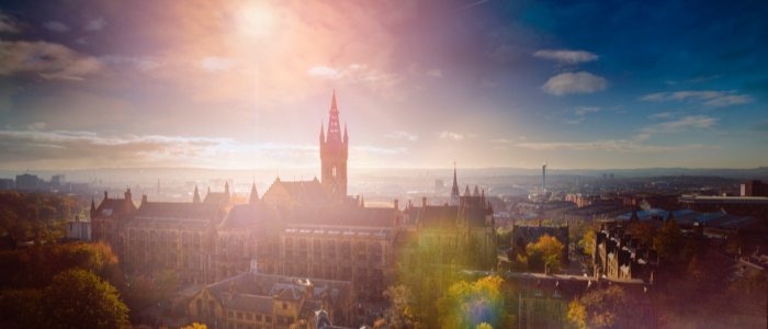 University and tower in sunlight