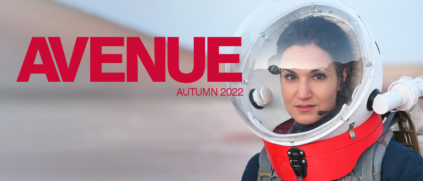 Dr Nadia Maarouf is pictured in the Avenue Autumn 2022 masthead