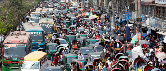 Traffic jam in Mirpur road of Dhaka.