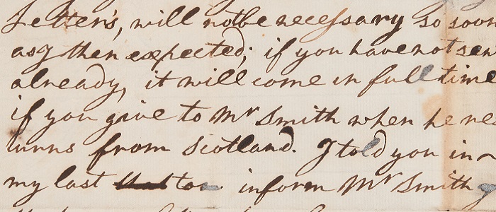 image of Adam Smith's handwriting