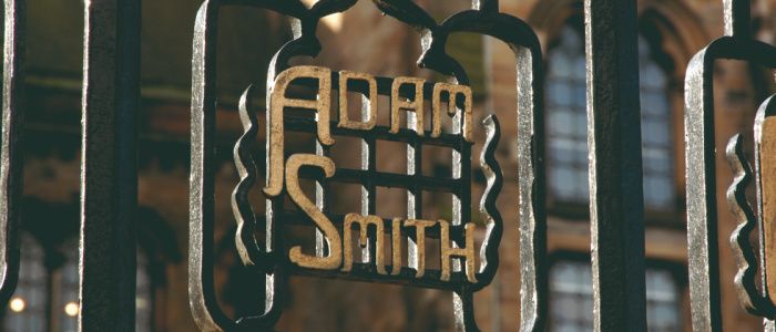 Adam Smith's name on the University memorial gates